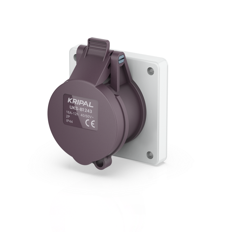 UKS-B IP44 Panel Mount 2P/3P Rated 16A/32A Low Voltage CEE Socket 20-25V 40-50V
