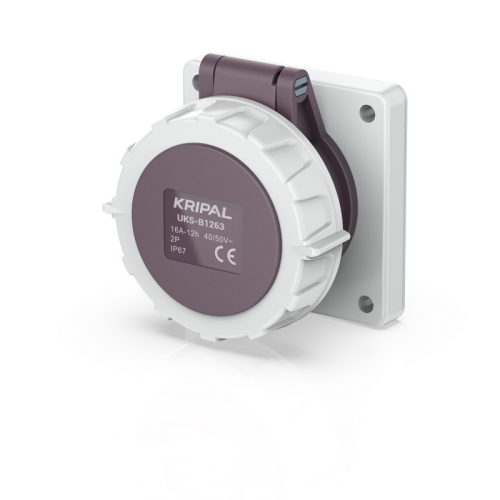 UKS-B IP67 Panel Mount 2P/3P Rated 16A/32A Low Voltage CEE Socket 20-25V 40-50V