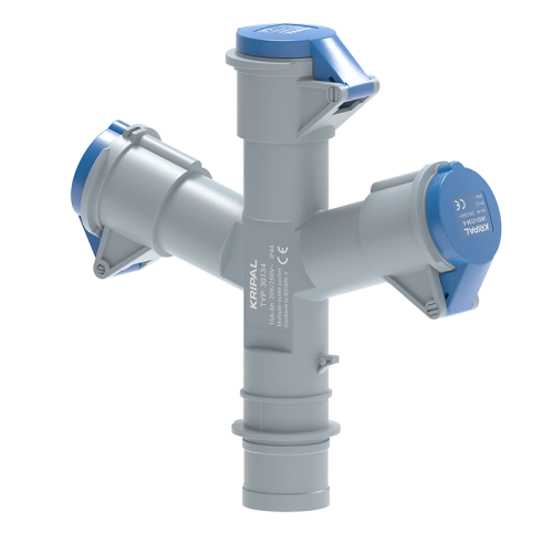 UKS IP44 Cable Mount 3 Way CEE Plug Connector 3P 16A Multiple Industrial Socket