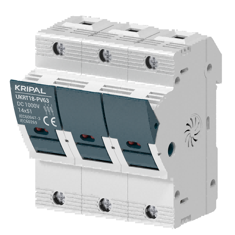 UKRT18PV DC Fuse Holder 1000V 63A 3Pole for 14*51mm Fuse CE Certified