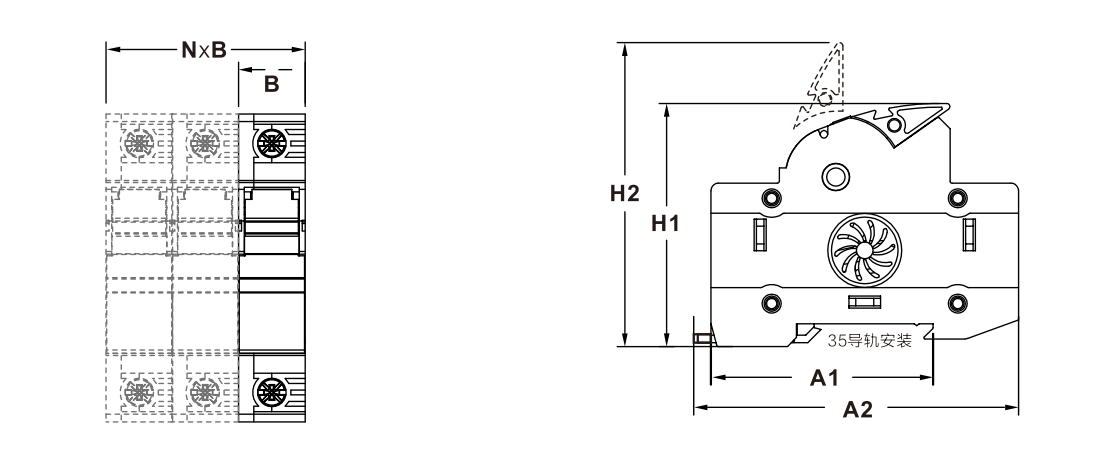 UKRT18PV DC Fuse Dimensions & Wiring