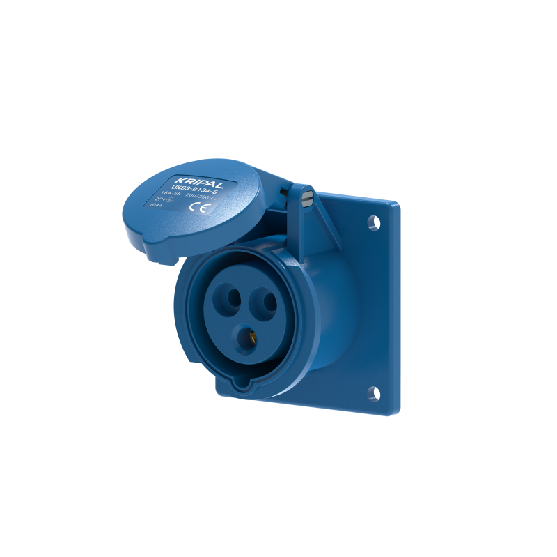 UKS3-B IP44 Panel Mount Industrial Power Socket 3P/4P/5P 16A CEE Socket