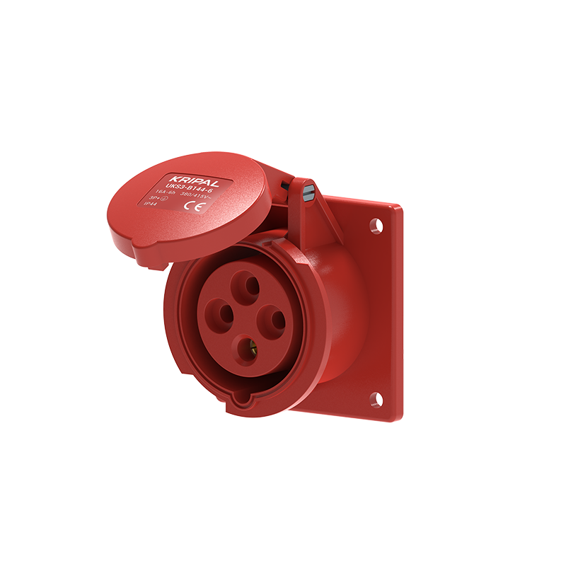 UKS3-B IP44 Panel Mount Industrial Power Socket 3P/4P/5P 16A CEE Socket