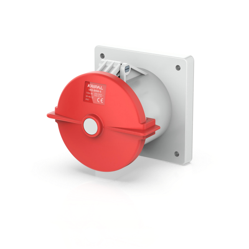 UKS-B IP67 Panel Mount 3P/4P/5P Industrial Power Socket 125A CEE Socket