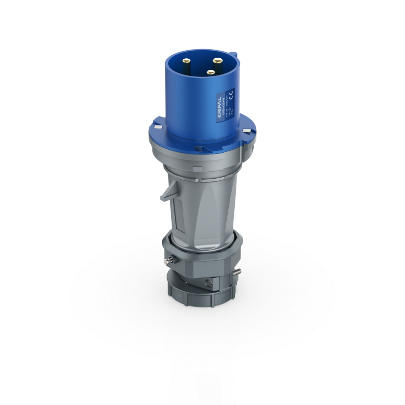UKS-A IP44 Cable Mount 3P/4P/5P Industrial CEE Power Plug 63A CE Certified