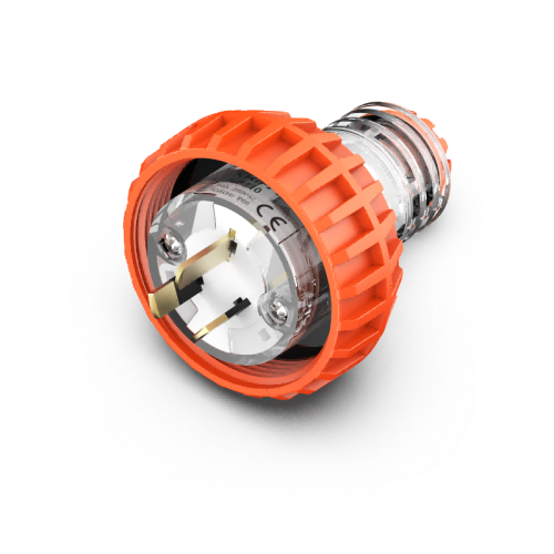 56P310 Plug Top Straight 3 Flat PIN 10A 250V IP66