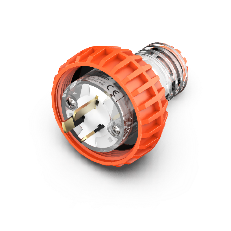 56P310 Plug Top Straight 3 Flat PIN 10A 250V IP66