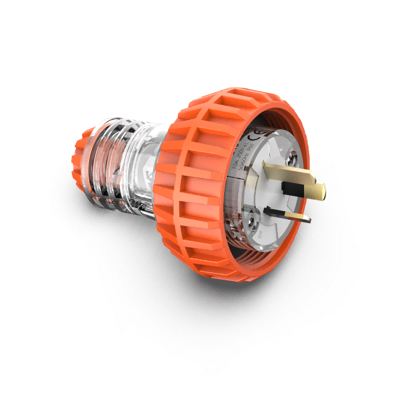 56P310 Plug Top Straight 3 Flat PIN 10A 250V IP66