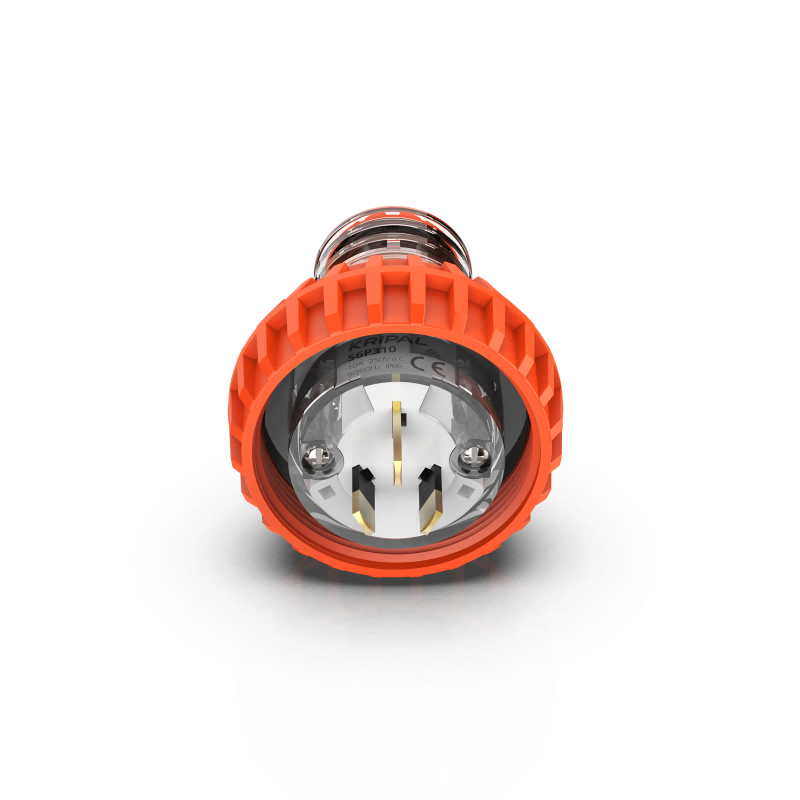56P310 Plug Top Straight 3 Flat PIN 10A 250V IP66