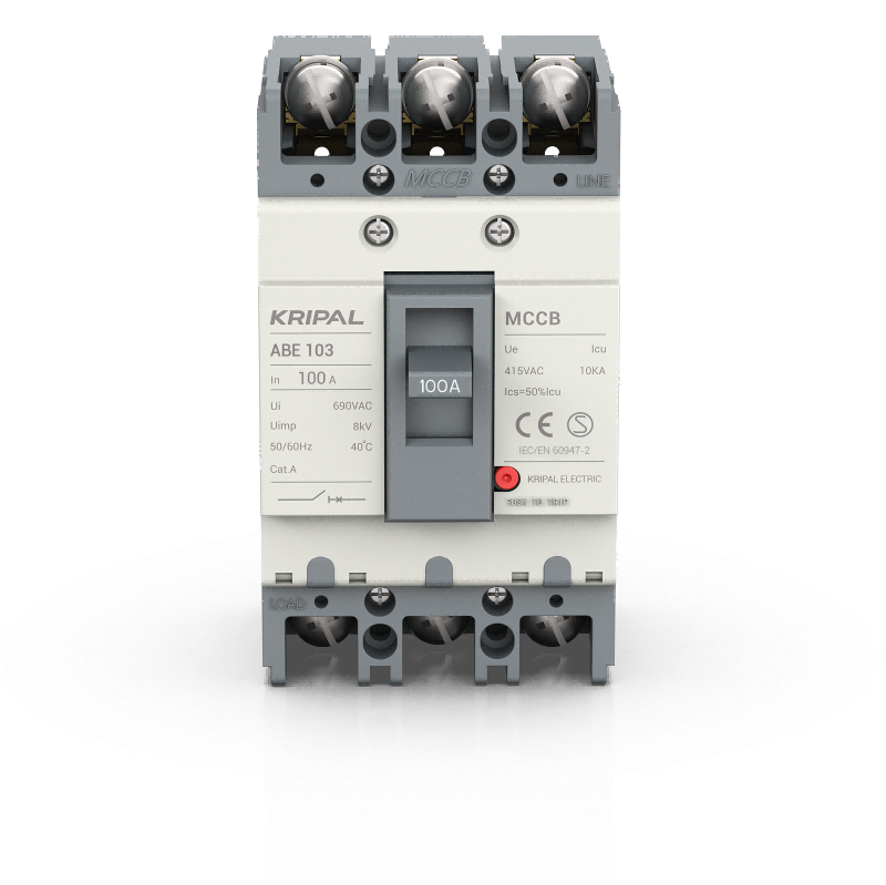 ABE-103 MCCB 3 Pole 100A Moulded Case Circuit Breaker CE Certified