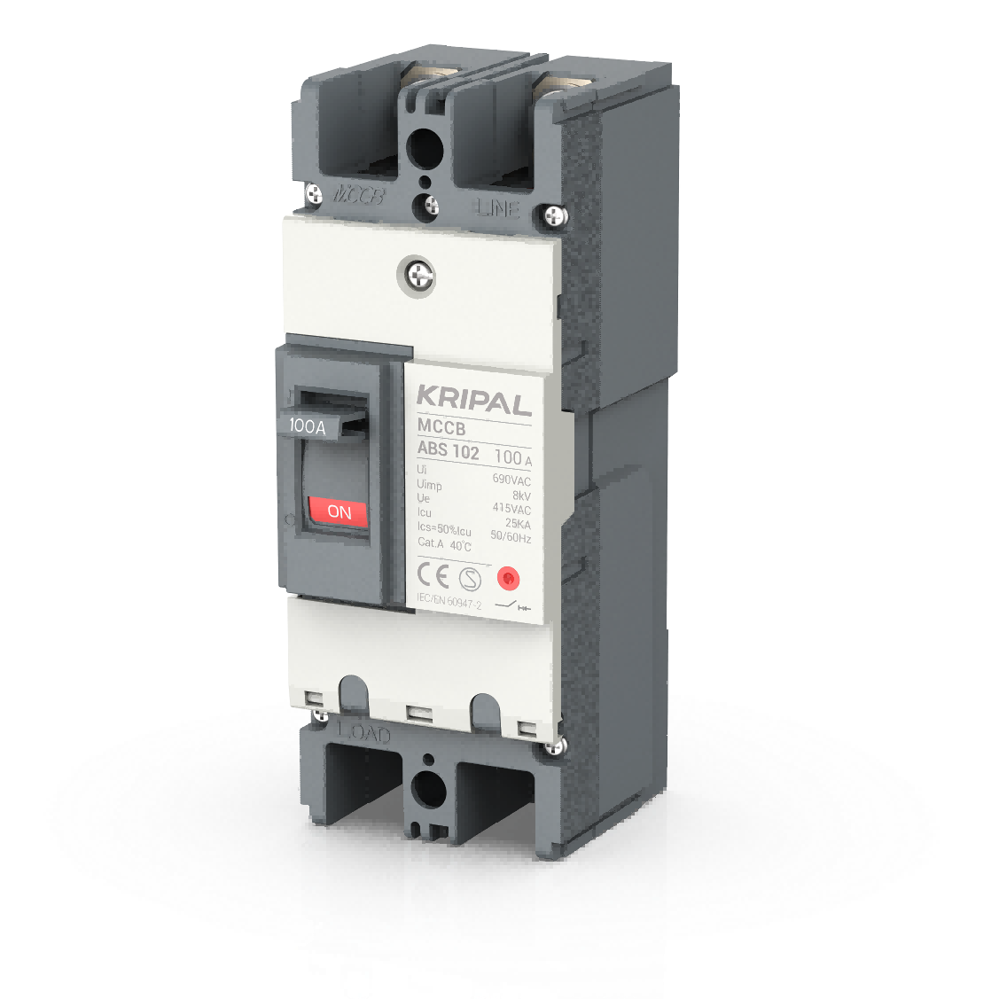 ABS-102 MCCB 2 Pole 100A Moulded Case Circuit Breaker CE Certified
