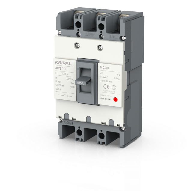 ABS-103 MCCB 3 Pole 100A Moulded Case Circuit Breaker CE Certified