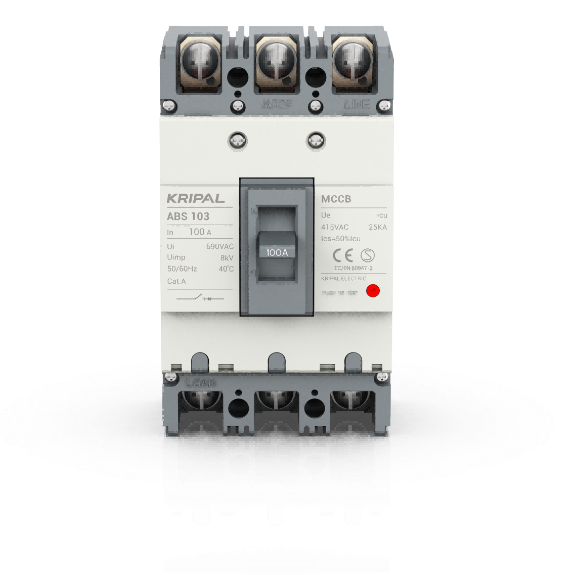 ABS-103 MCCB 3 Pole 100A Moulded Case Circuit Breaker CE Certified