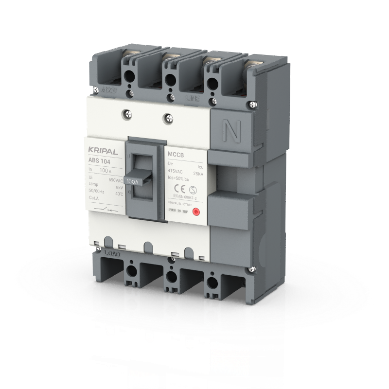 ABS-104 MCCB 4 Pole 100A Moulded Case Circuit Breaker CE Certified
