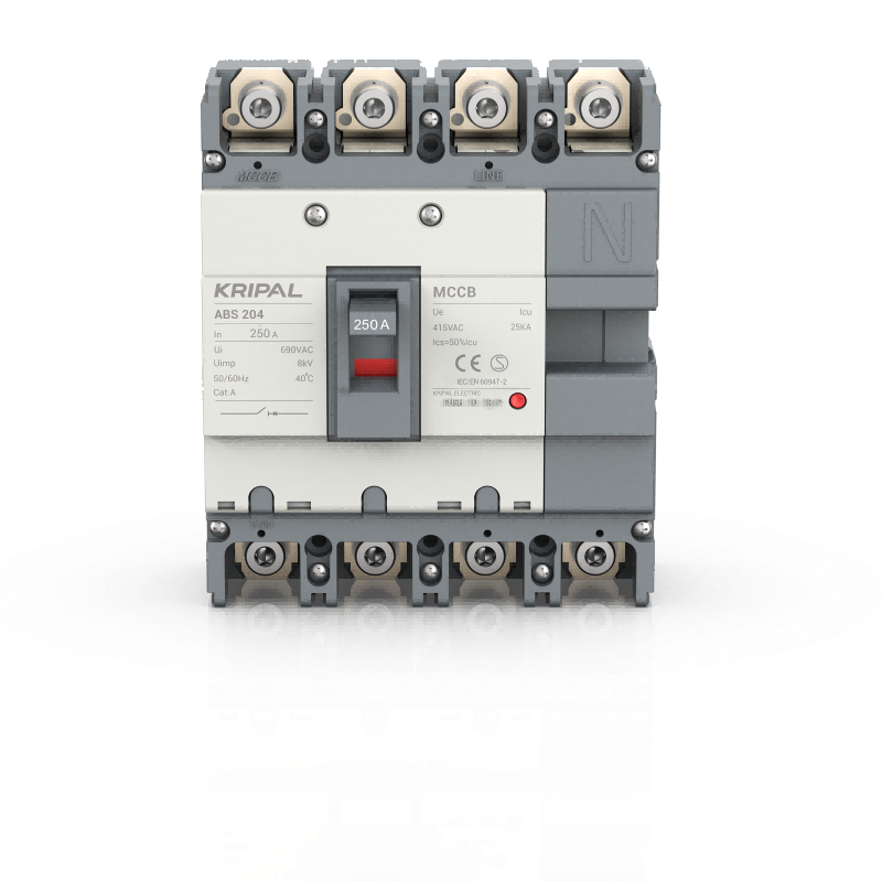 ABS-204 MCCB 4 Pole 250A Moulded Case Circuit Breaker CE Certified