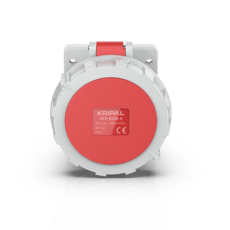 UKS-B IP67 Panel Mount 3P/4P/5P Industrial Power Socket 16A/32A/63A CEE Socket