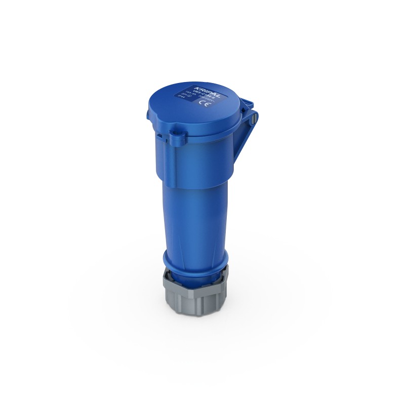 Conector industrial UKS-C IP44 para montagem em cabo, 3P/4P/5P, 16A/32A, tomada CEE