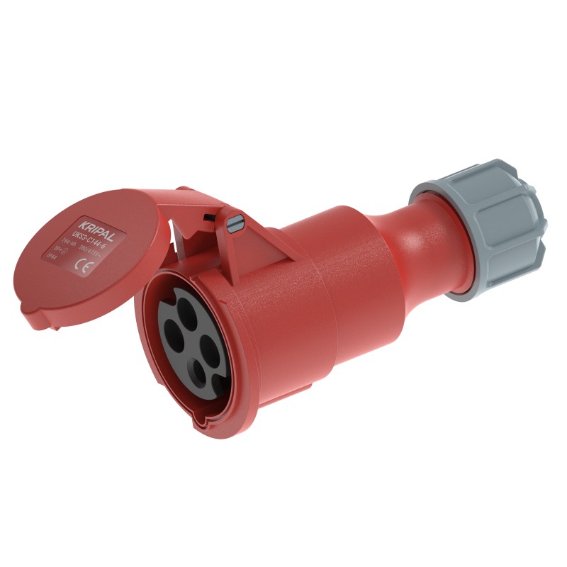 UKS3-C IP44 Cable Mount 3P/4P/5P Industrial Plug Connector 16A CEE Socket