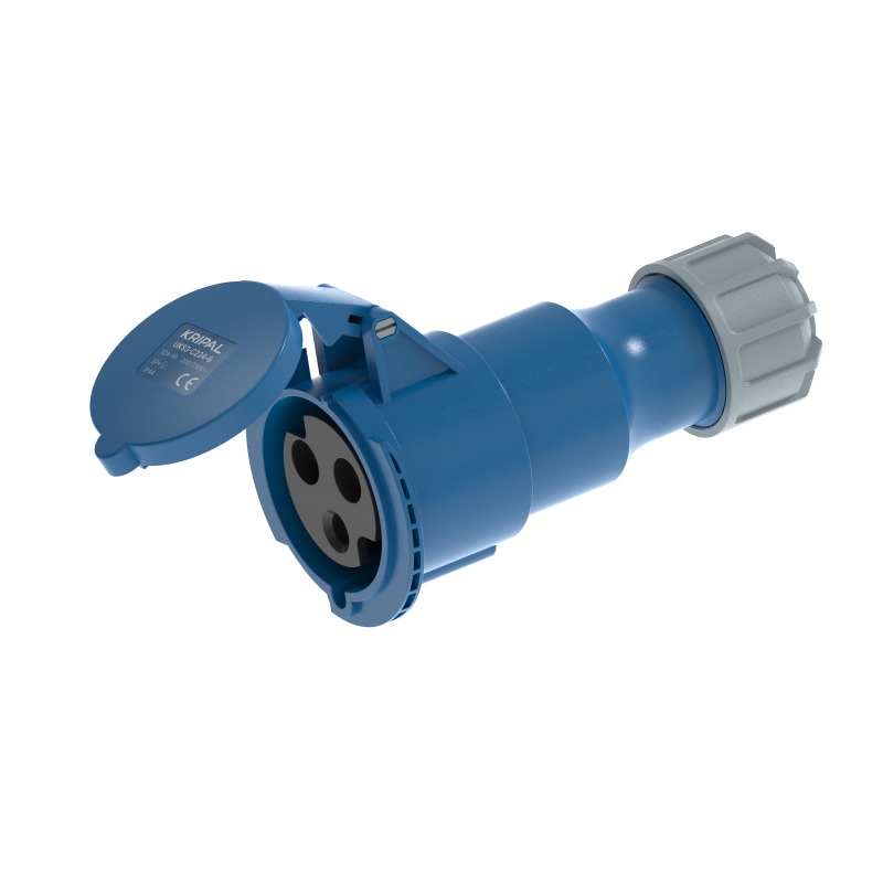 UKS3-C IP44 Cable Mount 3P/4P/5P Industrial Plug Connector 32A CEE Socket