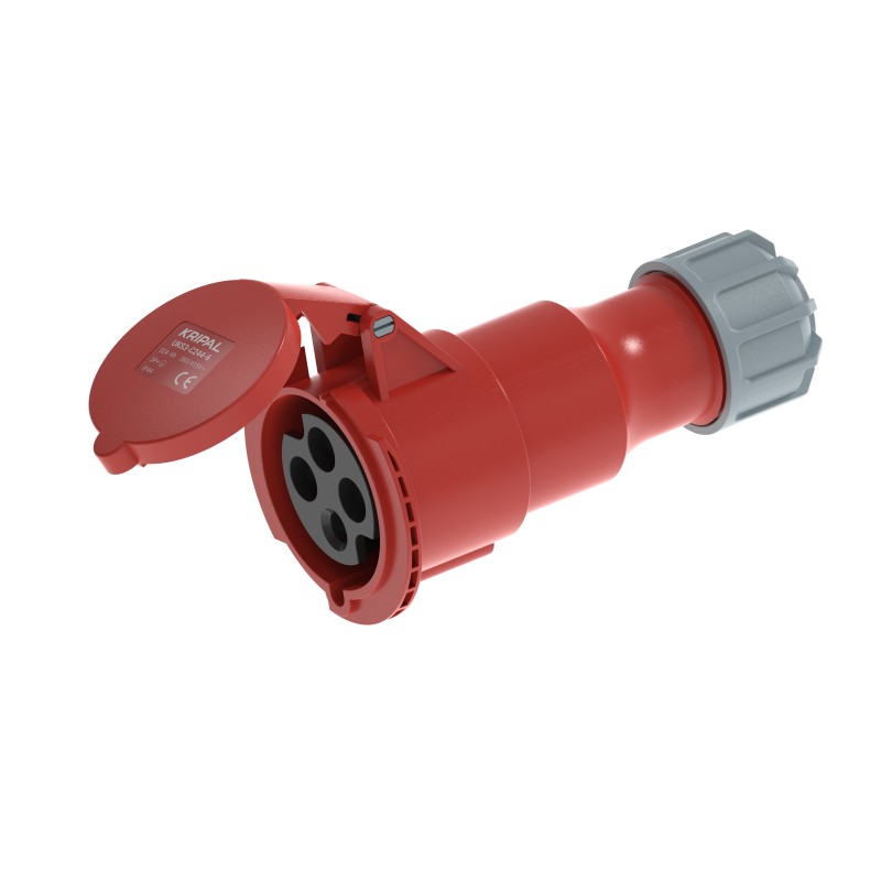 UKS3-C IP44 Cable Mount 3P/4P/5P Industrial Plug Connector 32A CEE Socket