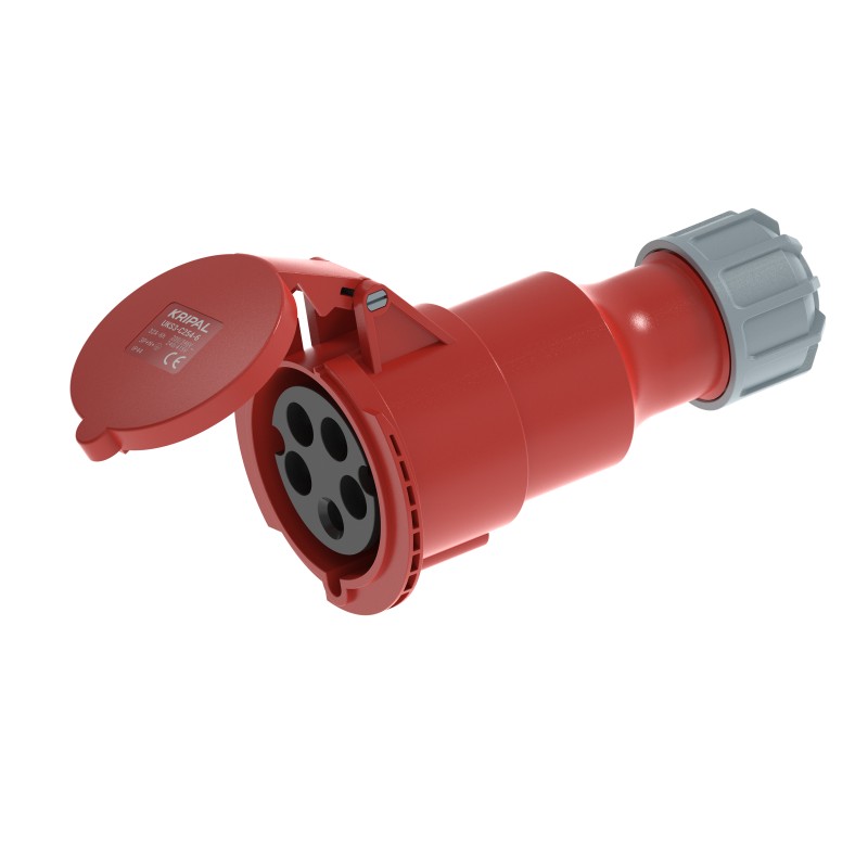 UKS3-C IP44 Cable Mount 3P/4P/5P Industrial Plug Connector 32A CEE Socket