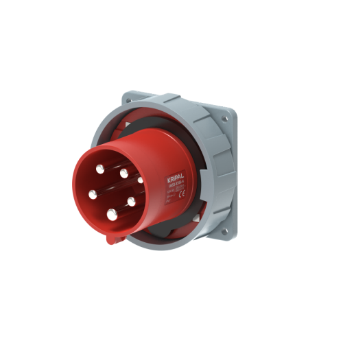 UKS3-E IP67 Panel Mount Industrial Power Plug 3P/4P/5P 63A CEE Plug