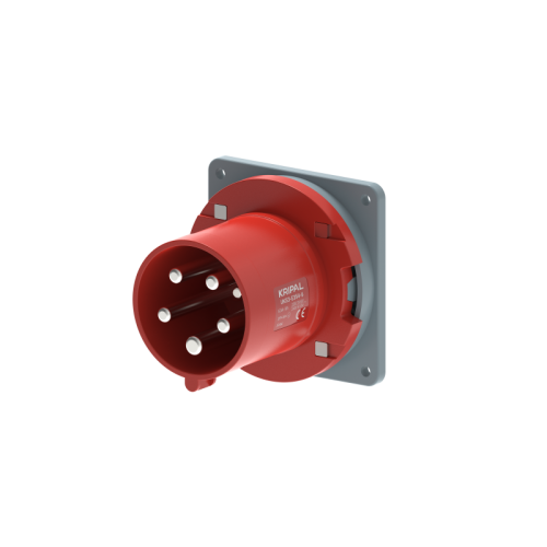 UKS3-E IP44 Panel Mount Industrial Power Plug 3P/4P/5P 63A CEE Plug