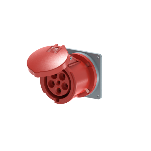 UKS3-B IP44 Panel Mount Industrial Power Socket 3P/4P/5P 63A CEE Socket