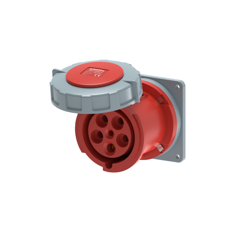 UKS3-B IP67 Panel Mount Industrial Power Socket 3P/4P/5P 63A CEE Socket
