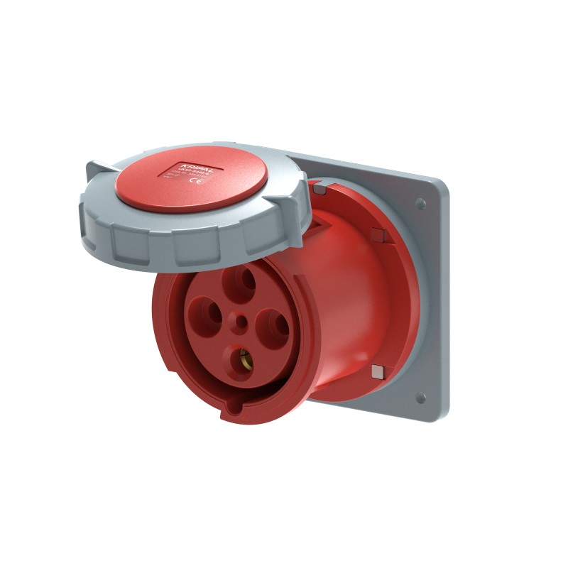 UKS3-B IP67 Panel Mount Industrial Power Socket 3P/4P/5P 125A CEE Socket