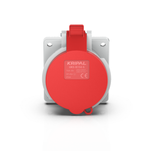 UKS-B IP44 Panel Mount 3P/4P/5P Industrial Power Socket 16A/32A/63A CEE Socket