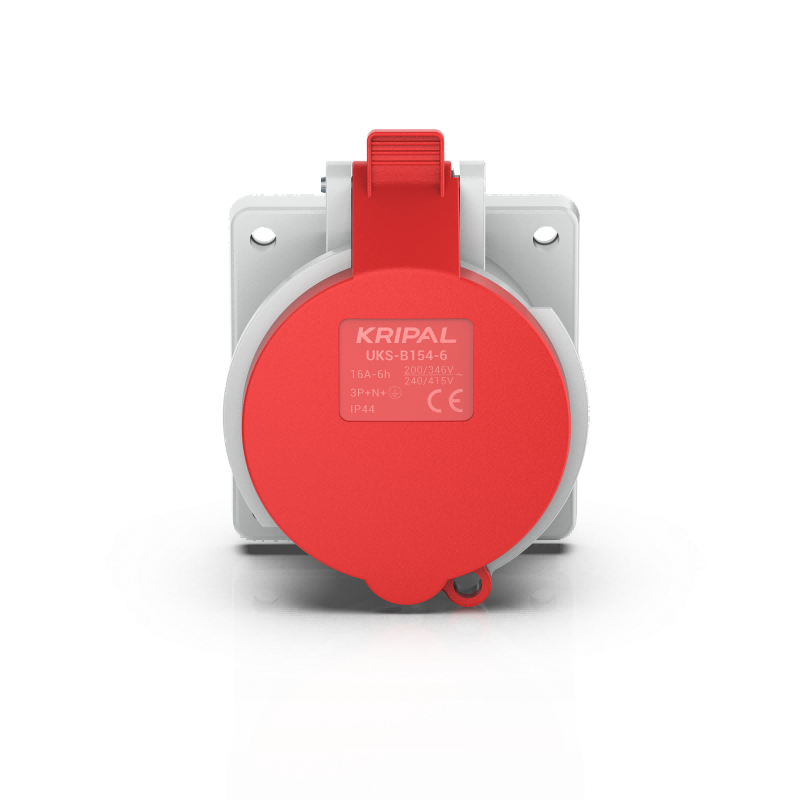 UKS-B IP44 Panel Mount 3P/4P/5P Industrial Power Socket 16A/32A/63A CEE Socket