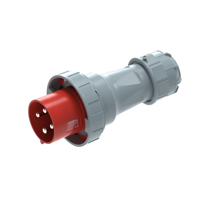 UKS3-A IP67 Cable Mount 3P/4P/5P Industrial CEE Power Plug 125A CE Certified