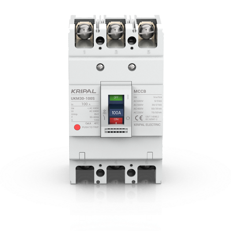 UKM30-100S 3 Pole 100A MCCB Moulded Case Circuit Breaker CE Certified