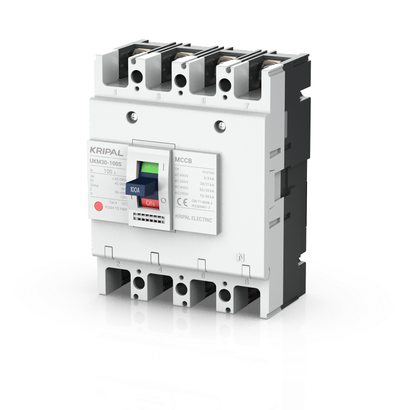 UKM30-100S 4 Pole 100A MCCB Moulded Case Circuit Breaker CE Certified