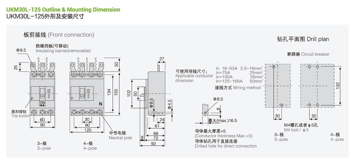 UKM30L-125 front connection