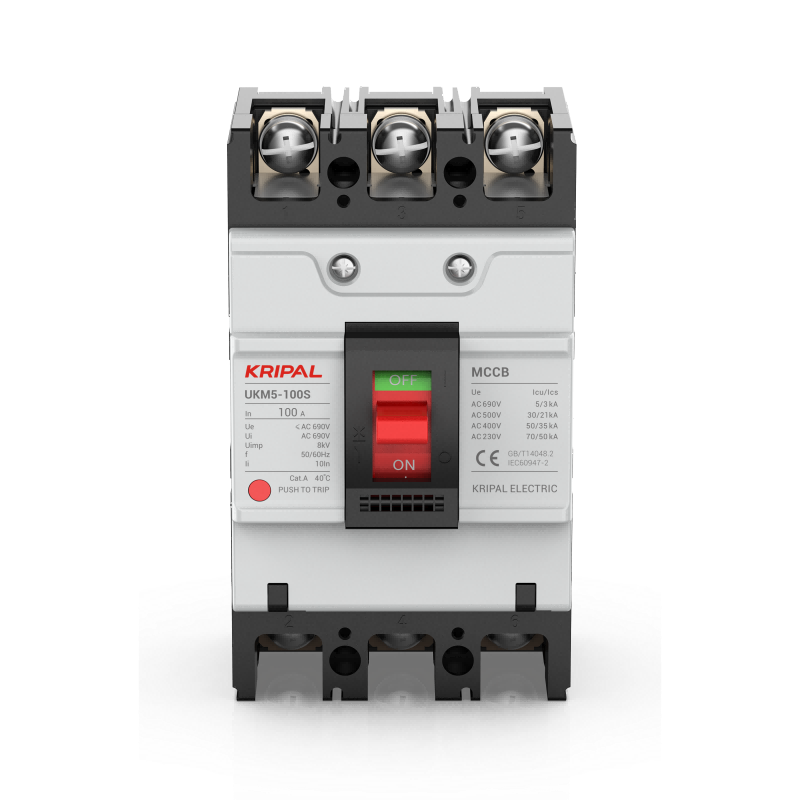 UKM5-100 MCCB 3 Pole 100A Moulded Case Circuit Breaker CE Certified