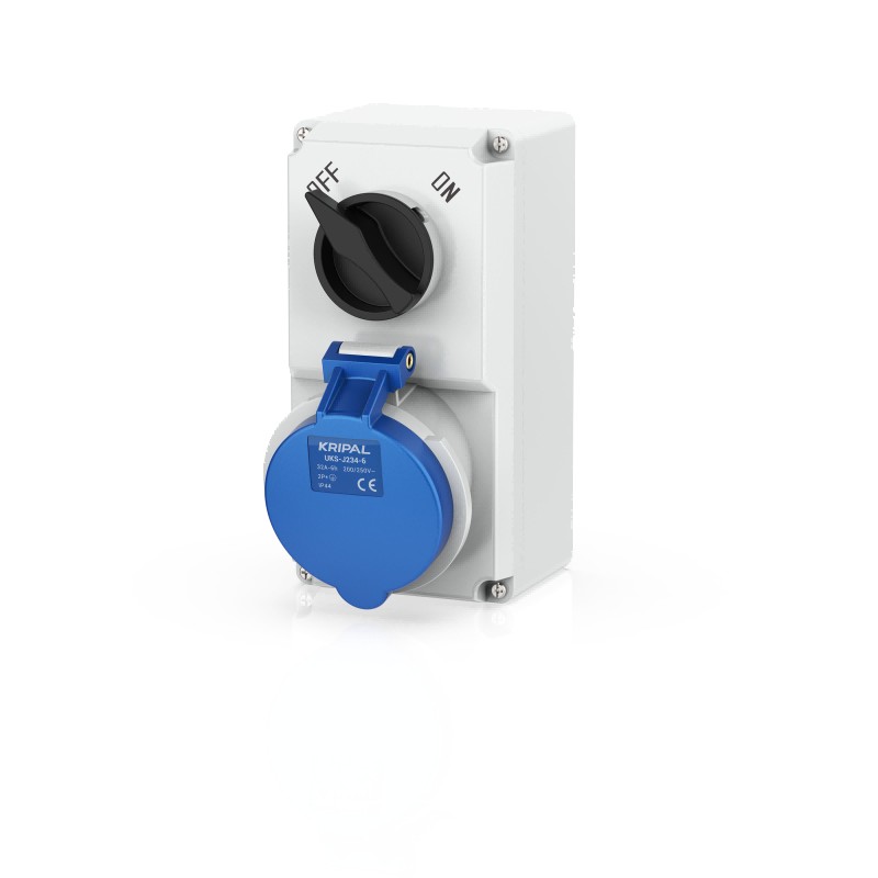 UKS-J IP44 CEE Switched Socket 3P/4P/5P Industrial Interlock Socket 16A/32A CE Certified