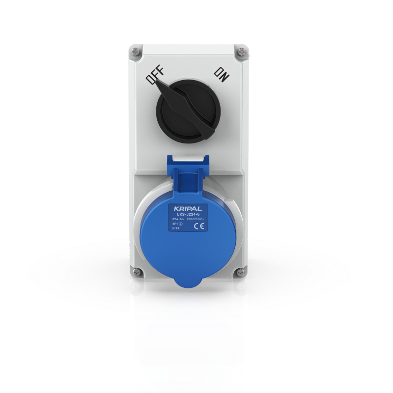 UKS-J IP44 CEE Switched Socket 3P/4P/5P Industrial Interlock Socket 16A/32A CE Certified
