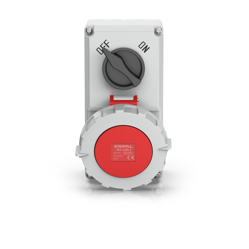 UKS-J IP67 CEE Switched Socket 3P/4P/5P Industrial Interlock Socket 16A/32A CE Certified