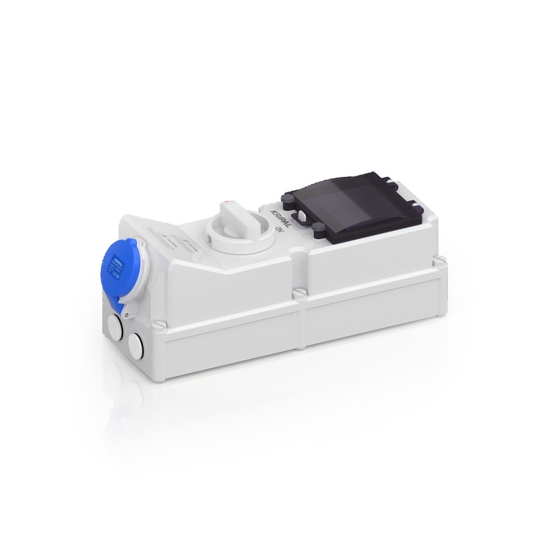 UKS-O IP44 CEE Switched Socket 3P/4P/5P Industrial Interlock Socket 16A/32A With DIN Rail
