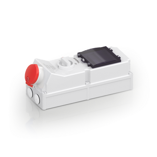 UKS-O IP44 CEE Switched Socket 3P/4P/5P Industrial Interlock Socket 63A With DIN Rail