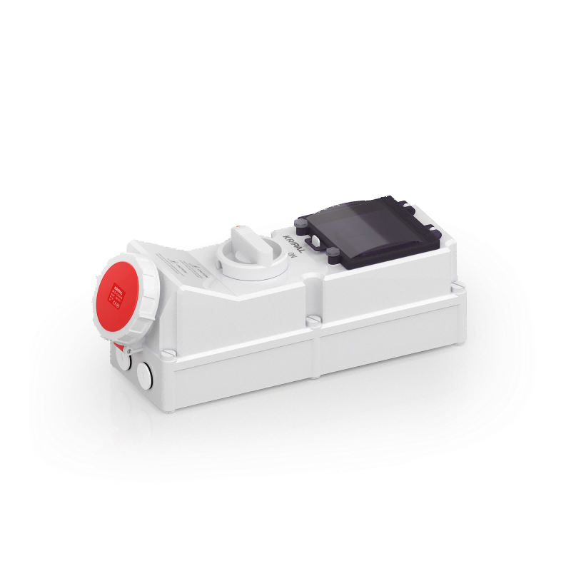 UKS-O IP67 CEE Switched Socket 3P/4P/5P Industrial Interlock Socket 16A/32A With DIN Rail