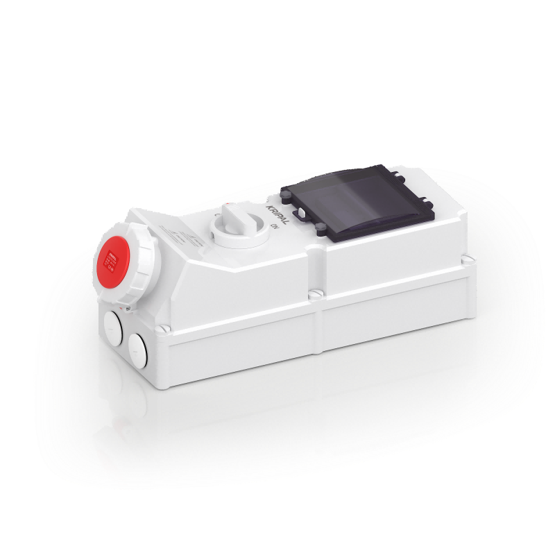 UKS-O IP67 CEE Switched Socket 3P/4P/5P Industrial Interlock Socket 63A With DIN Rail