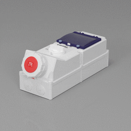 UKS-O IP67 CEE Switched Socket 3P/4P/5P Industrial Interlock Socket 16A/32A With DIN Rail