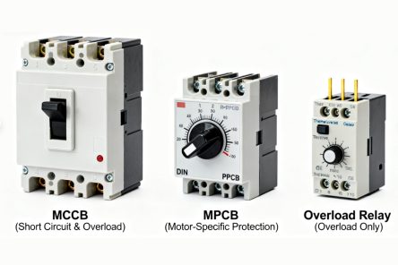 MCCB vs MPCB vs Overload Relay for Motor Protection