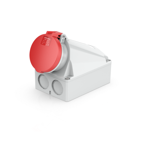 UKS-F IP44 Wall Mount 3P/4P/5P Industrial Power Socket 63A CEE Socket