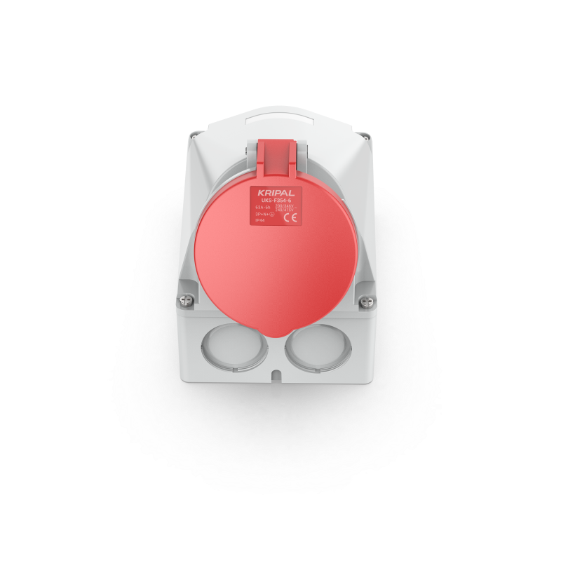 UKS-F IP44 Wall Mount 3P/4P/5P Industrial Power Socket 63A CEE Socket