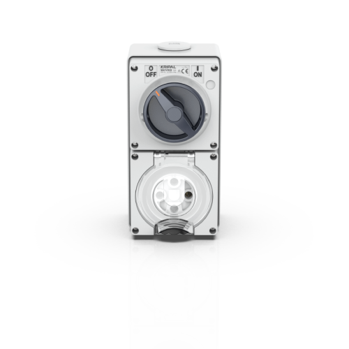 56CV Combination Switched Socket Outlet 3P 500V 10A-50A IP66 Waterproof Isolator Switch