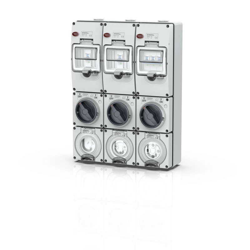 Tomada combinada industrial à prova d'água IP66 56CV-E com proteção de circuito